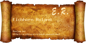 Eichhorn Roland névjegykártya